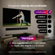 Imágenes llenas de contraste  Smart TV LG OLED evo AI C5 4K.